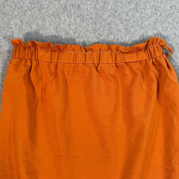 Polagram Paperbag Skirt Womens X-Small Orange Elastic Waist Contrast Stitch Slit - Picture 3 of 8